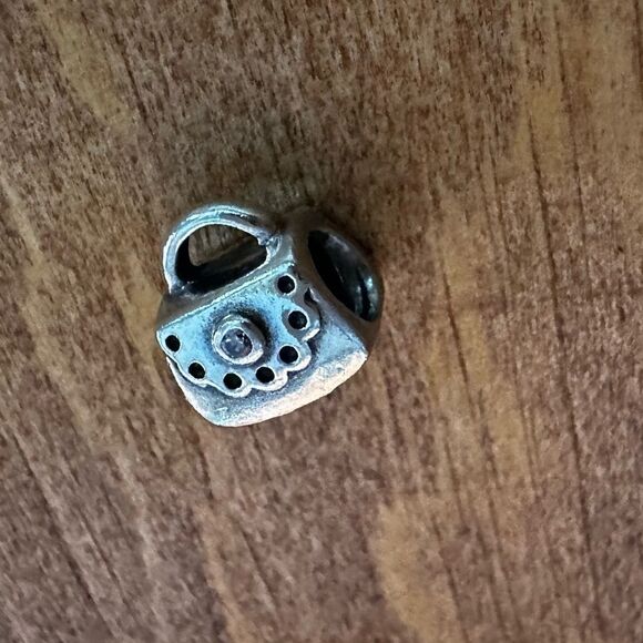 Pandora Handbag Satchel Purse Charm 925S with CZ Crystal Accent Retired - Picture 8 of 13